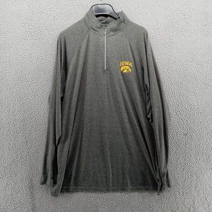 Iowa Hawkeyes Shirt Mens‎ XL Gray Heather 1/4 Zip Pullover Lightweight BAW